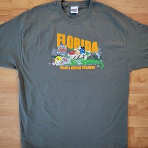 2XL M&M'S Green T-Shirt Florida Gator Tour, M&M's World Orlando Tourist Promo